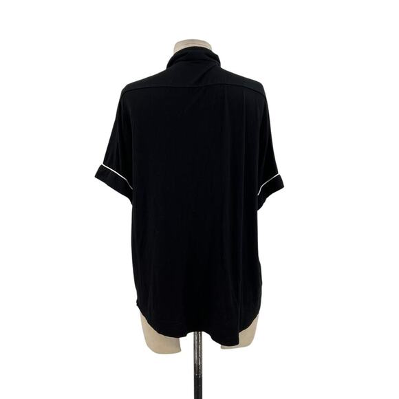 Cozy Earth Stretch-Knit Short Sleeve Pajama Top Black Size Small - Picture 7 of 10